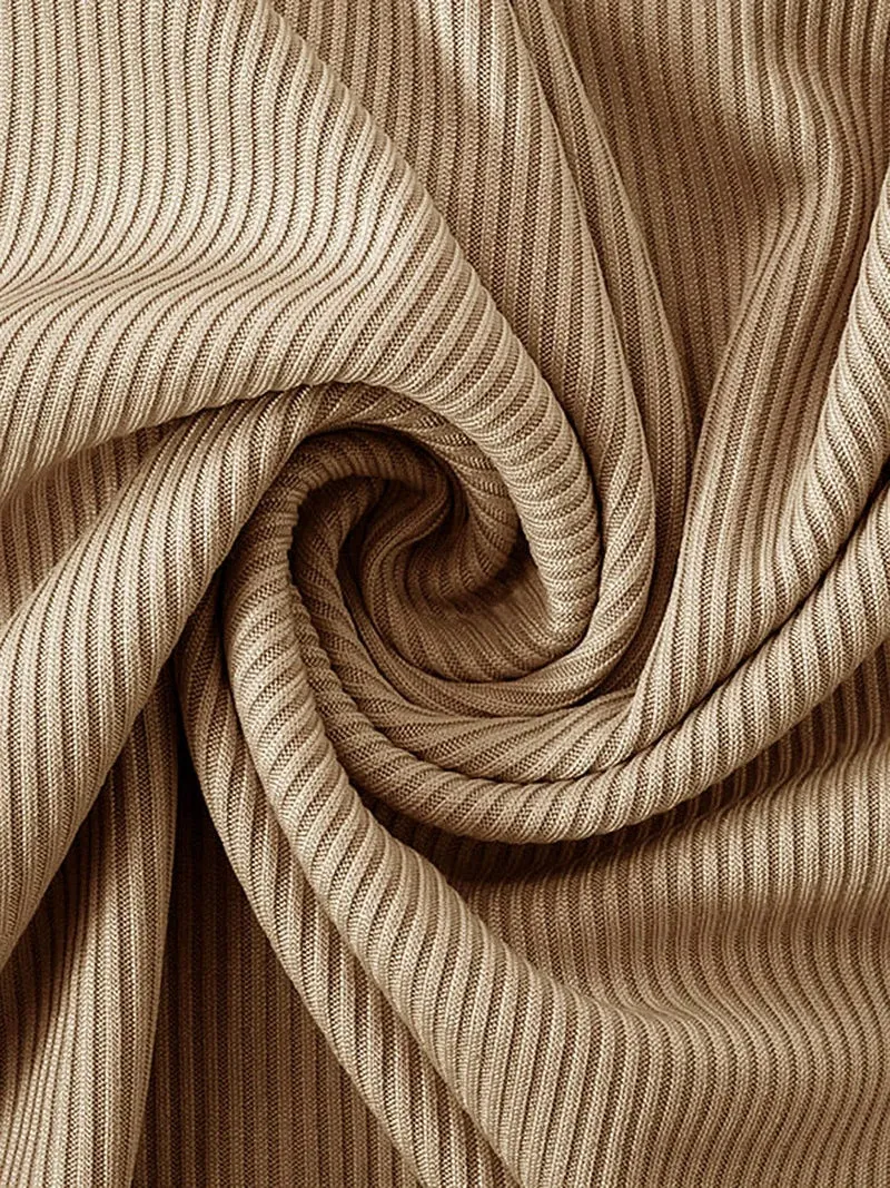 Elegante geribbelde wikkeljurk met split en één schouder - Licht elastisch, ondoorzichtig ontwerp