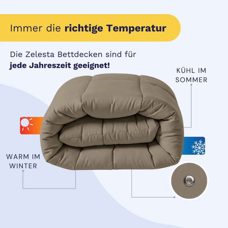 Zelesta Wonderbed 4-Jahreszeiten Double - Natural Taupe