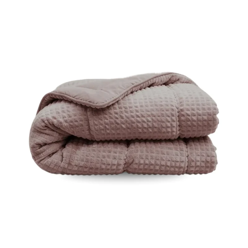 Zelesta Special Teddy Check Bettdecke - Altrosa