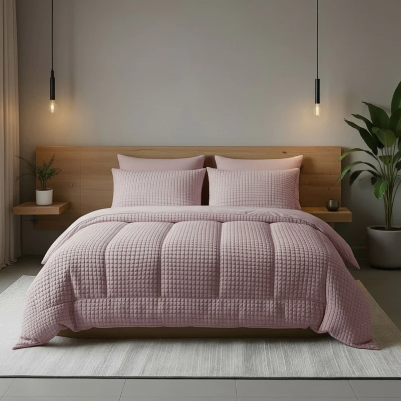 Zelesta Special Teddy Check Bettdecke - Altrosa