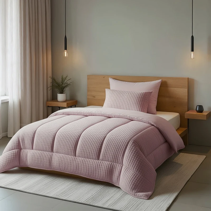 Zelesta Special Teddy Check Bettdecke - Altrosa