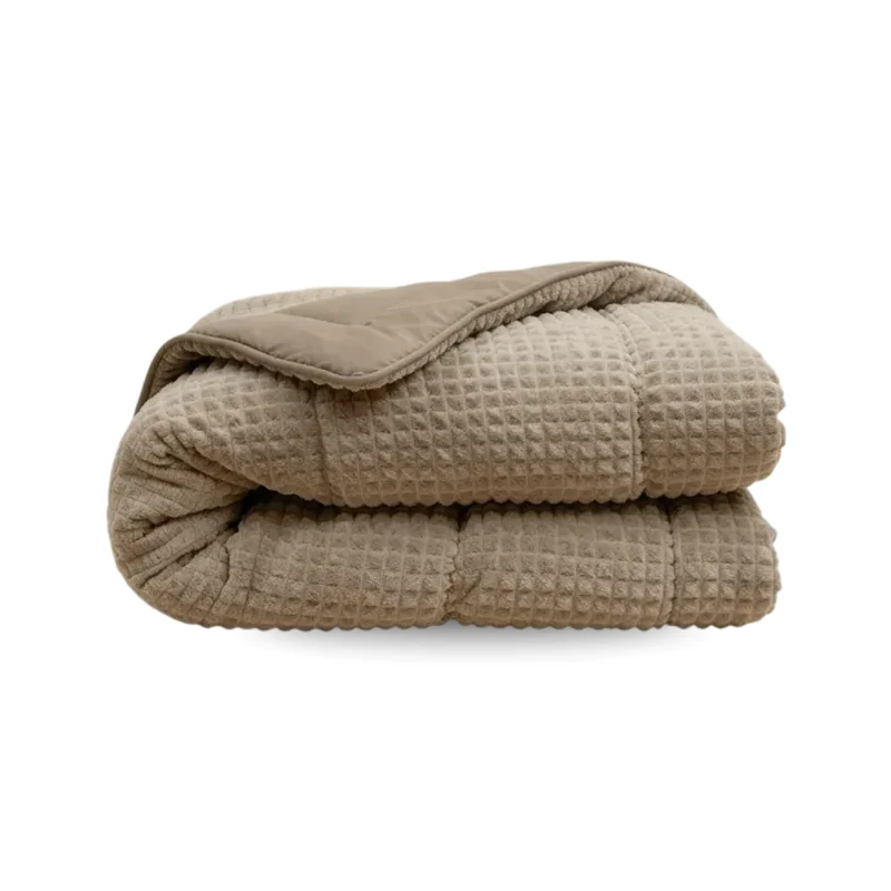 Zelesta Special Teddy Check Bettdecke - Taupe