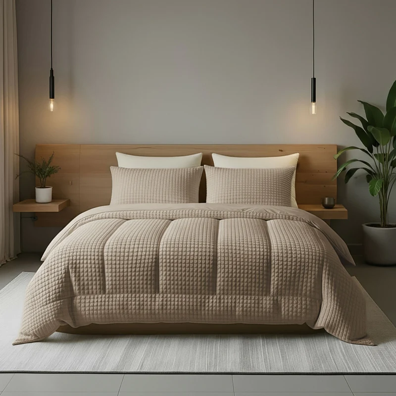 Zelesta Special Teddy Check Bettdecke - Taupe