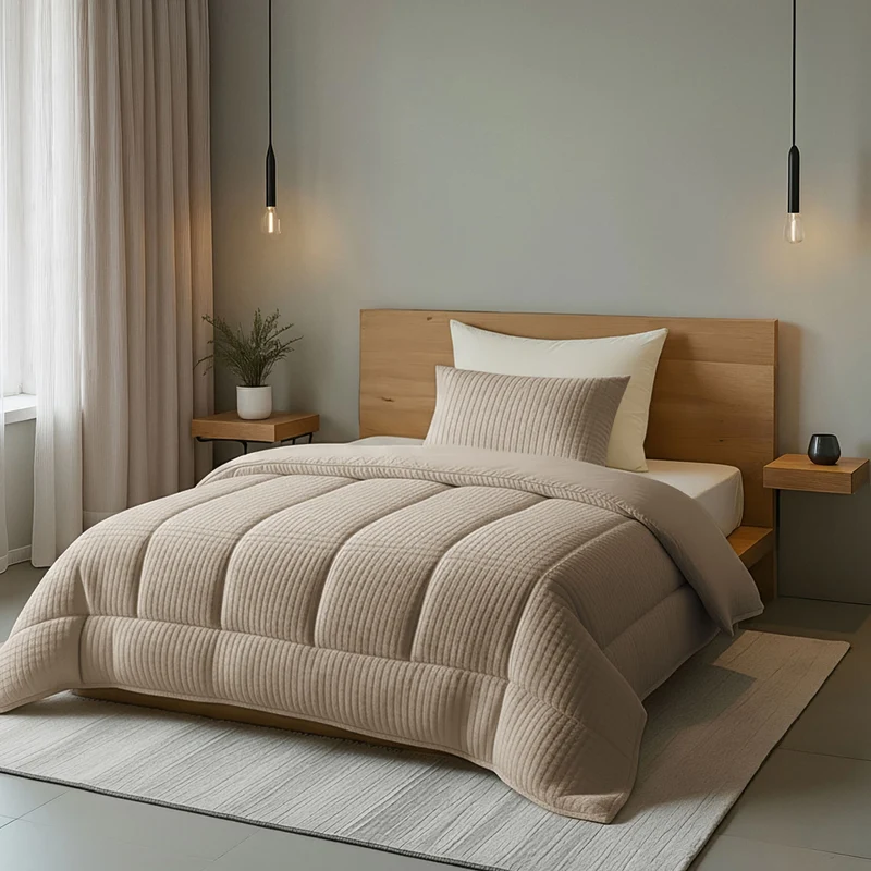 Zelesta Special Teddy Check Bettdecke - Taupe