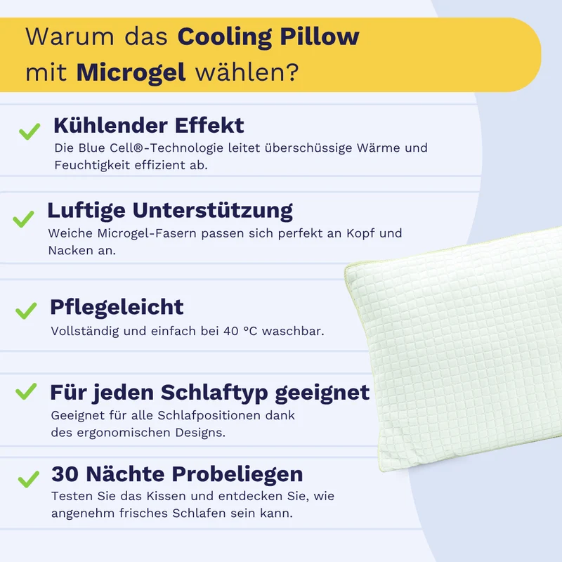 Zelesta Cooling Pillow - Microgel 50x70 cm