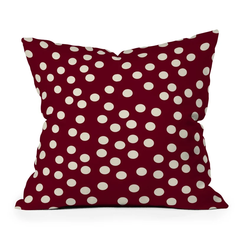 Bordeaux Scatter Dots Throw Pillow