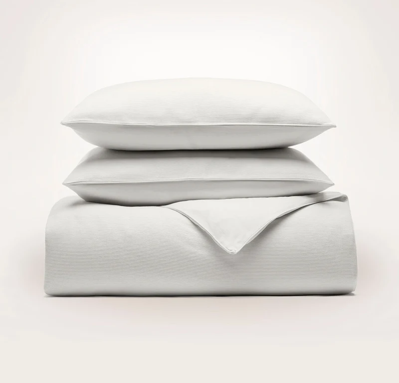 Textured Duvets - White Ottoman Rib