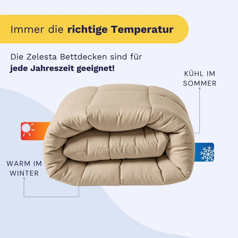 Zelesta Comfort Uni Bettdecke – Warmes Sand