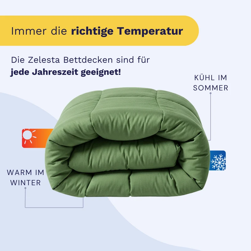 Zelesta Comfort Uni Bettdecke – Salbeigrün