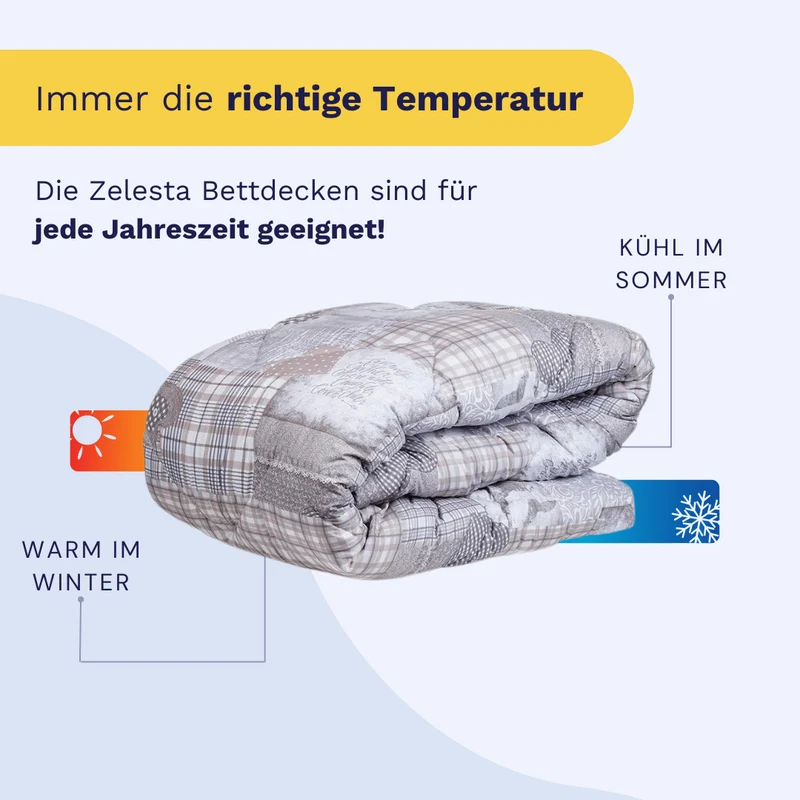Zelesta Comfort Design Bettdecke - Patchwork Herzen