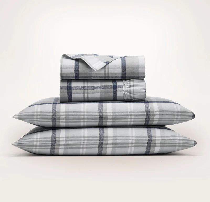 Flannel Sheets - Shore Heathered Plaid