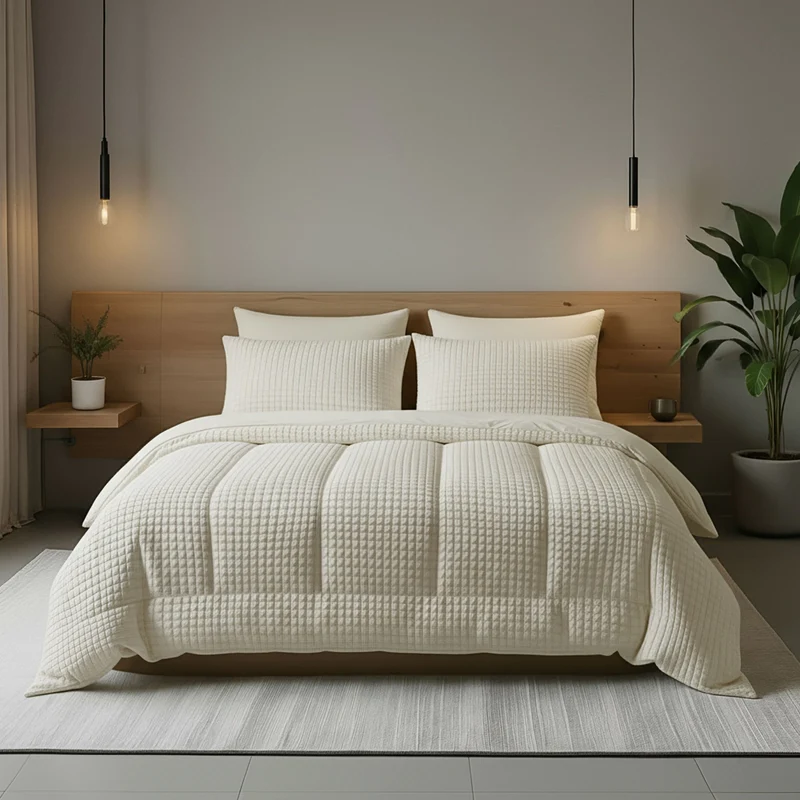 Zelesta Special Teddy Check Bettdecke - Creme
