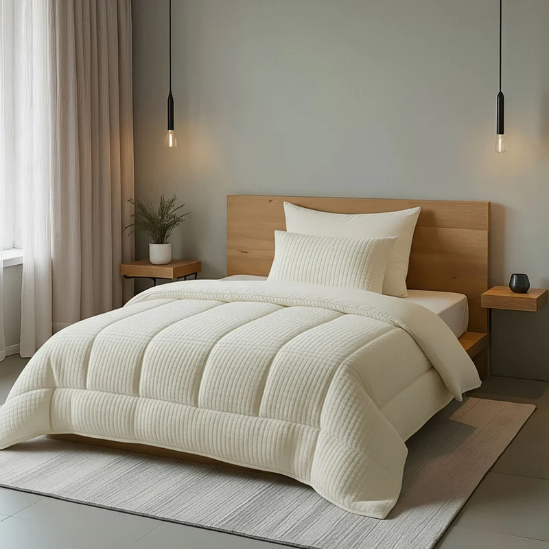 Zelesta Special Teddy Check Bettdecke - Creme