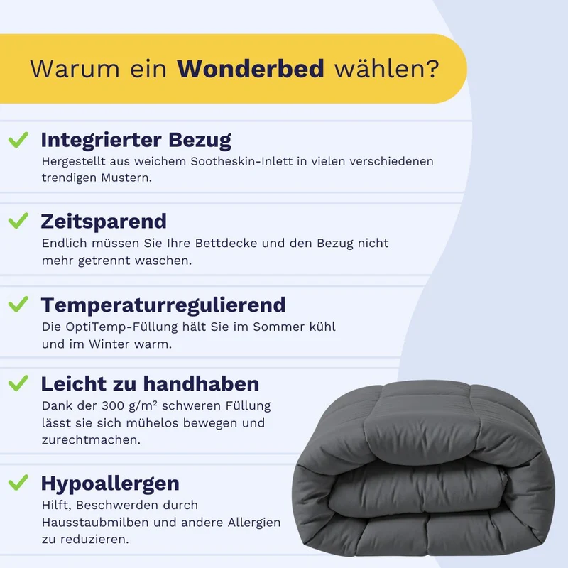 Zelesta Comfort Uni Bettdecke – Steingrau