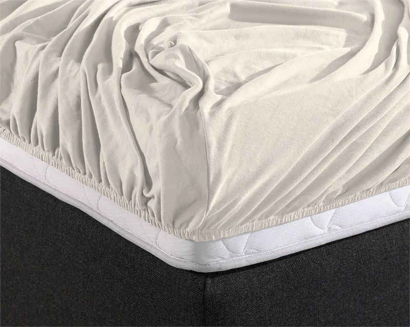 Spannbetttuch Doppel Jersey Creme