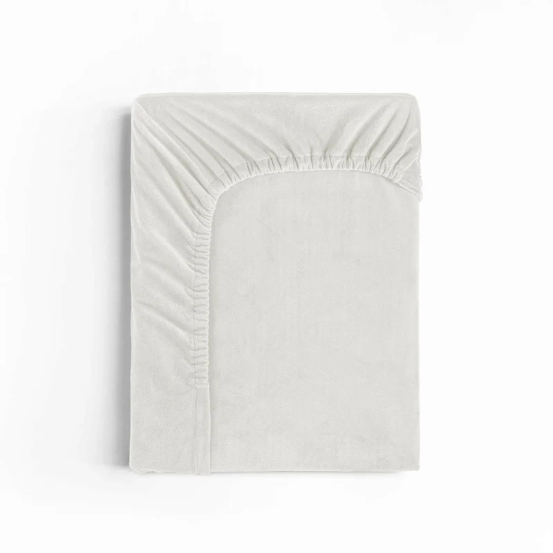 Samt-Spannbettlaken Creme