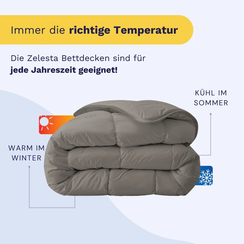 Zelesta Everyday Uni Bettdecke - Zartes Grau