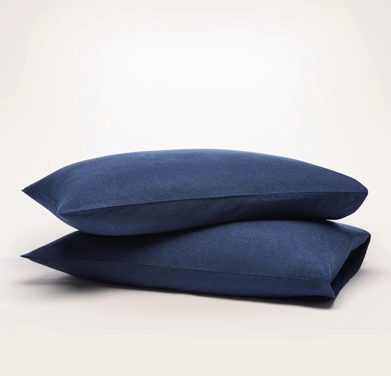 Flannel Pillowcases - Heathered Navy