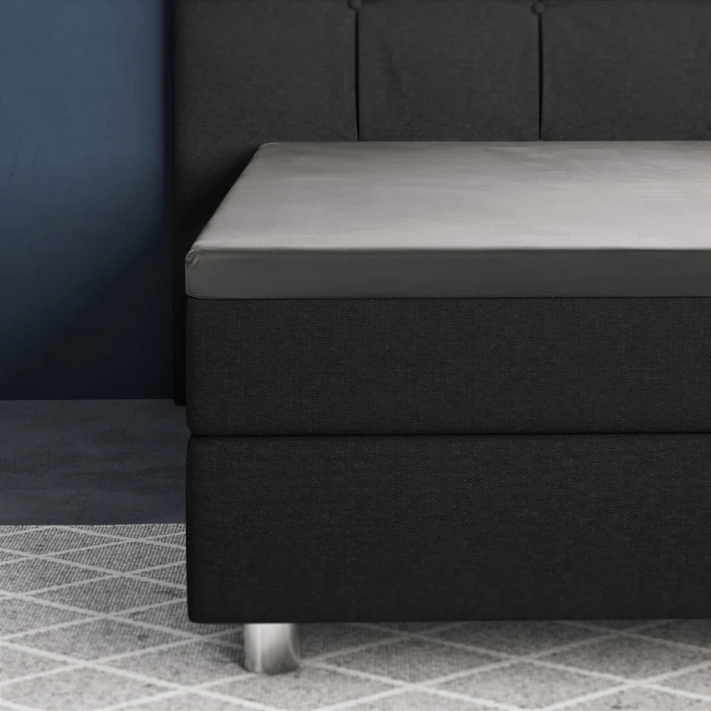 Primaviera Deluxe Topper Satin Deluxe Spannbettuch - Grau