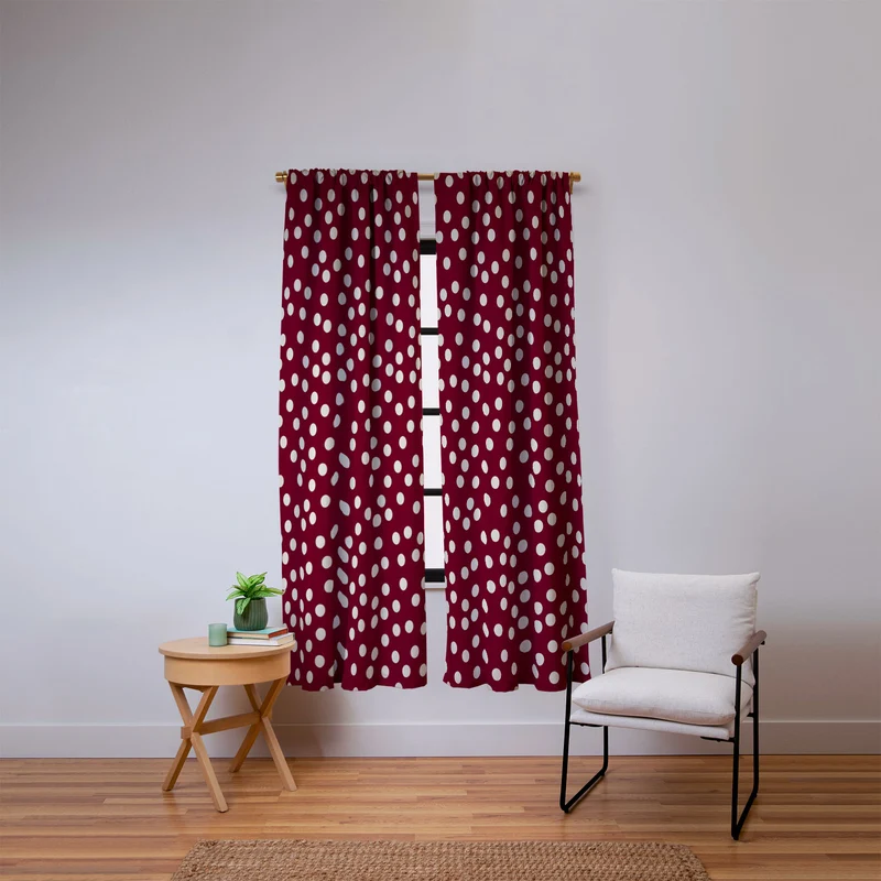 Bordeaux Scatter Dots Window Curtain