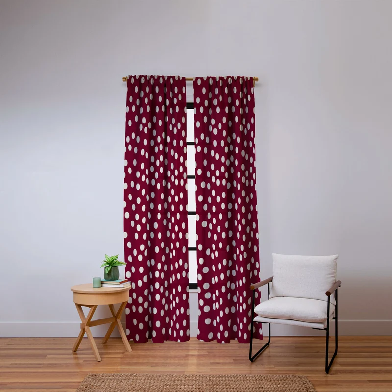 Bordeaux Scatter Dots Window Curtain
