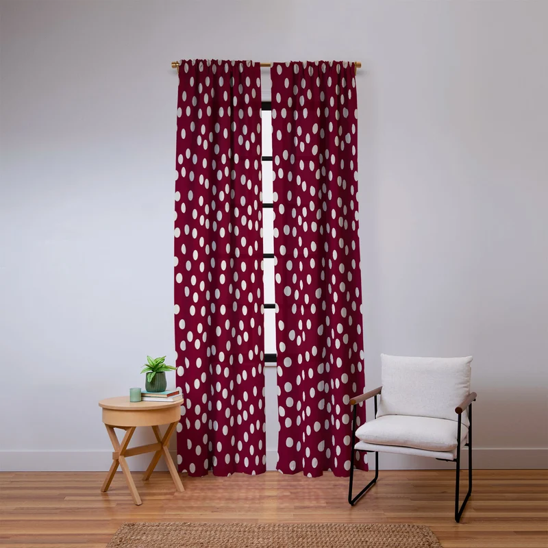 Bordeaux Scatter Dots Window Curtain