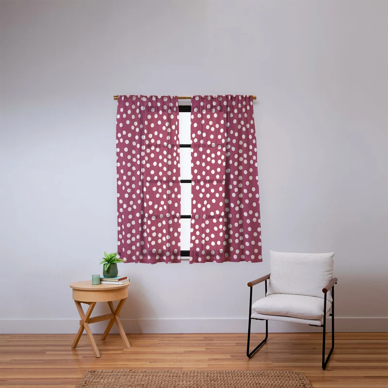 Bordeaux Scatter Dots Window Curtain