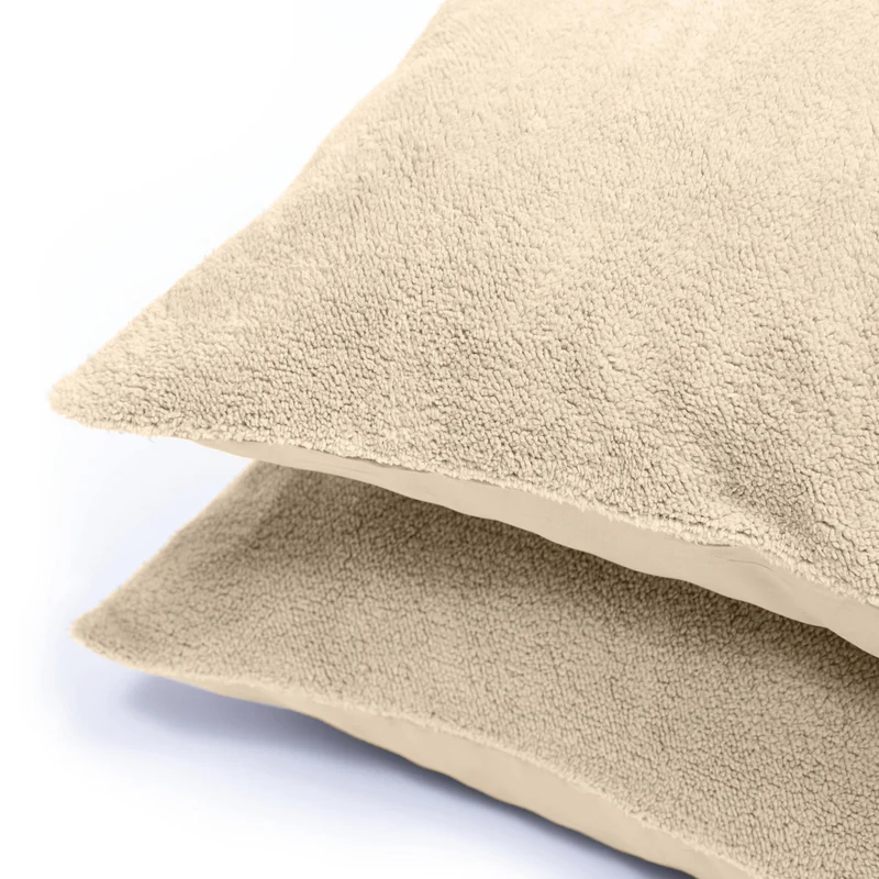 Zelesta Teddy Kissenbezüge Set von 2 - Taupe