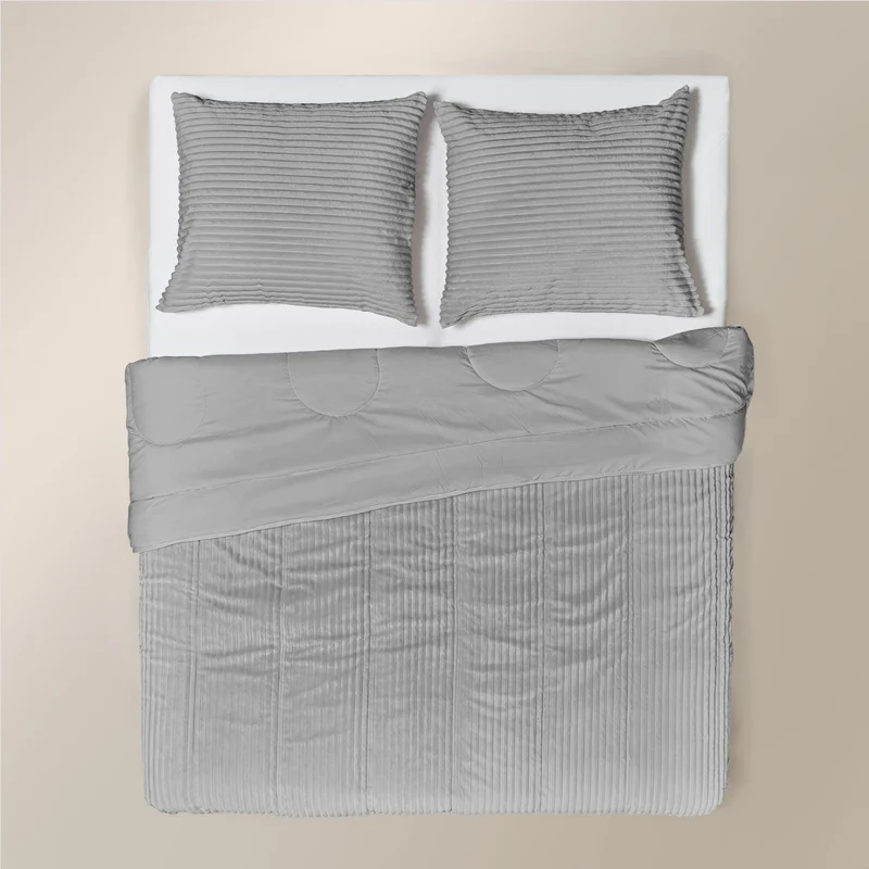 Zelesta Special Teddy Groove Bettdecke - Grau