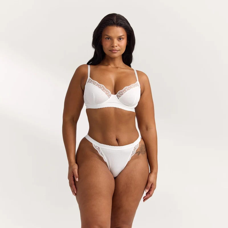 Ribbed Balcony BH - Wit
