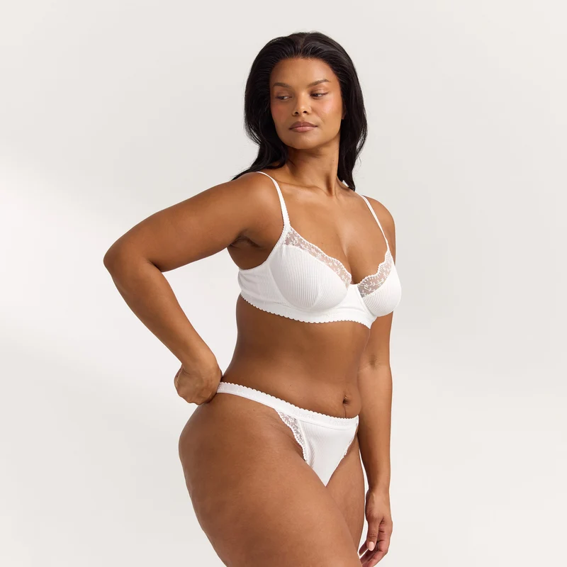 Ribbed Balcony BH - Wit