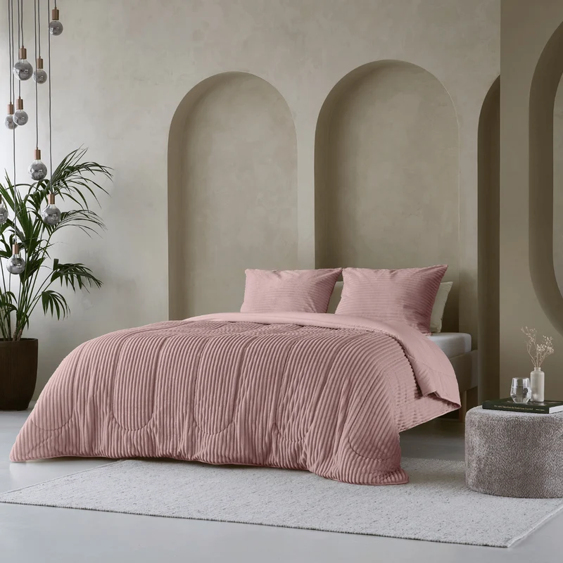 Zelesta Special Teddy Groove Bettdecke - Altrosa