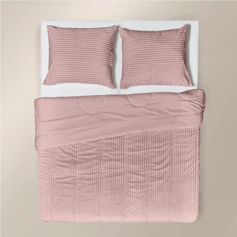 Zelesta Special Teddy Groove Bettdecke - Altrosa