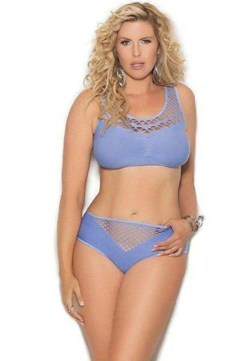 Elegant Moments 5701X poederblauwe braletteset met stijlvolle uitsparingen, Queensize