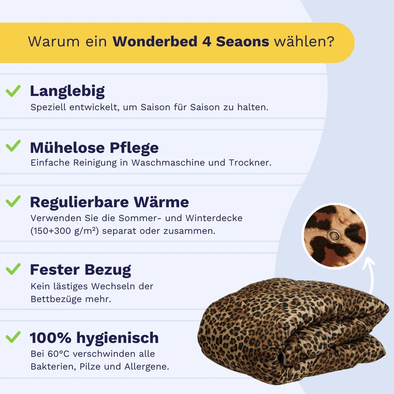 Zelesta Wonderbed 4-Jahreszeiten double - Jaguar Skin