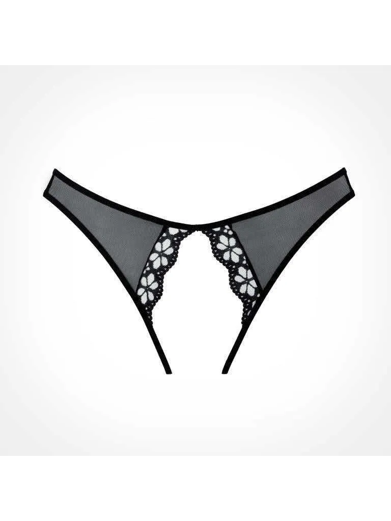 Adore Mirabelle Plum Sheer Mesh Panties - Bloemenkant, Peekaboo-uitsparingen en elegante picot-afwerking