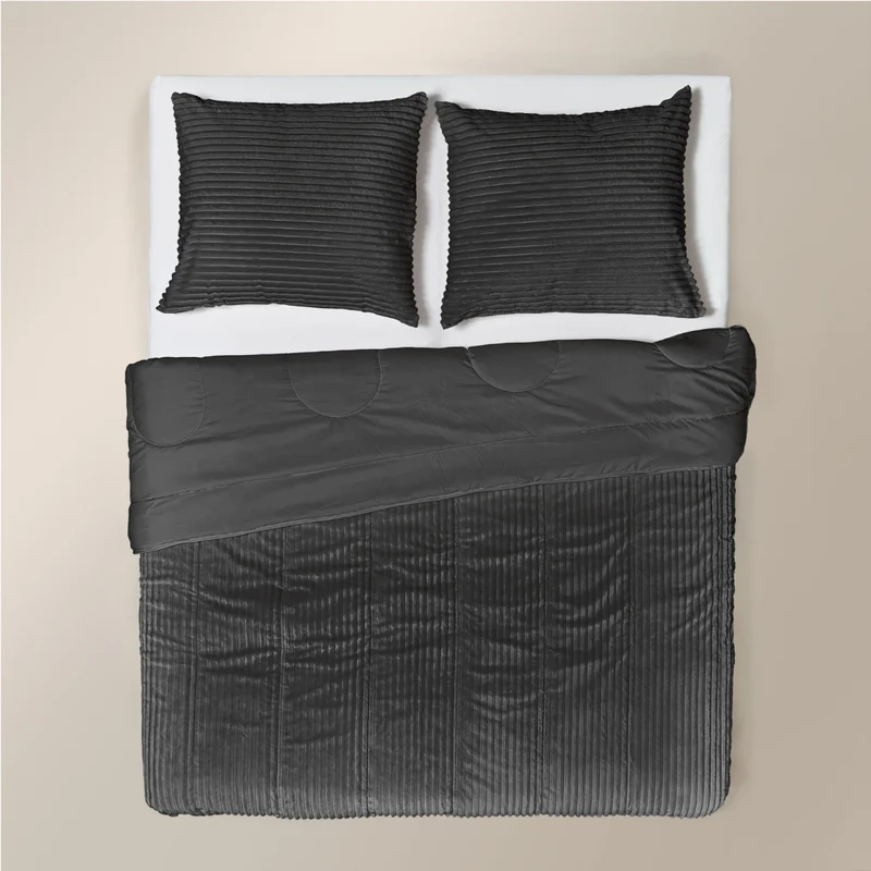 Zelesta Special Teddy Groove Bettdecke - Anthrazit