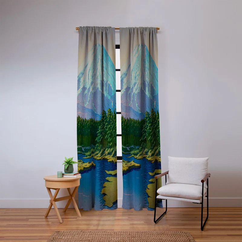 Kawase Hasui Mount Fuji Oshino Window Curtain