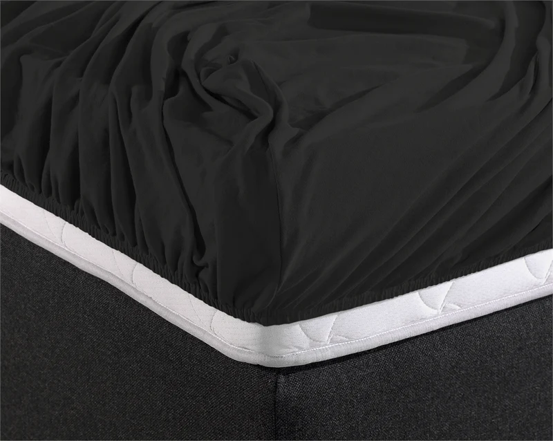 Spannbetttuch Doppel Jersey Schwarz
