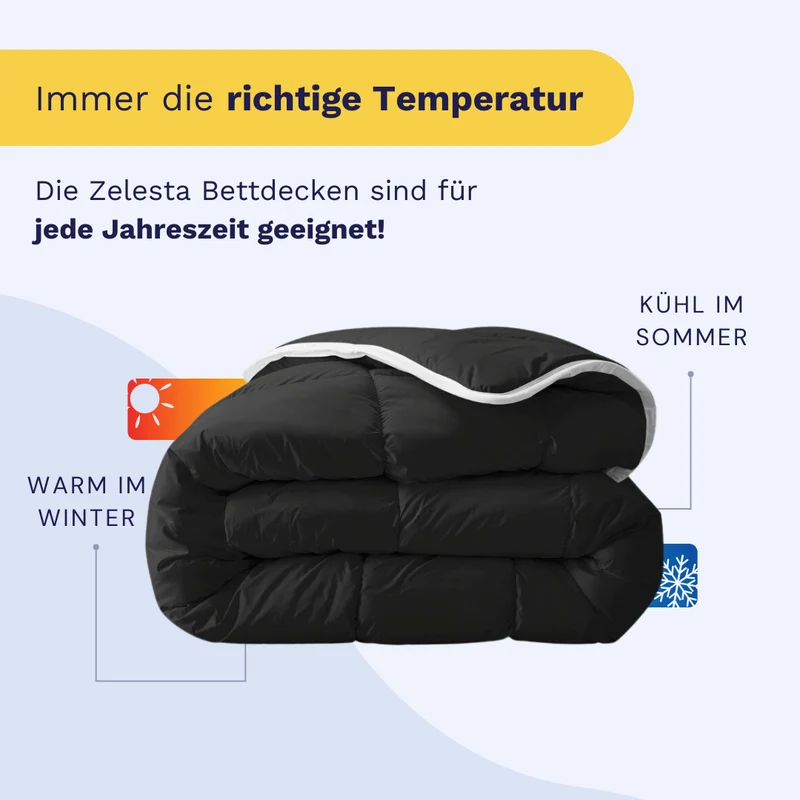 Zelesta Everyday Uni Bettdecke - Schwarz