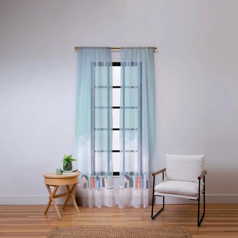 Beach Houses Window Curtain