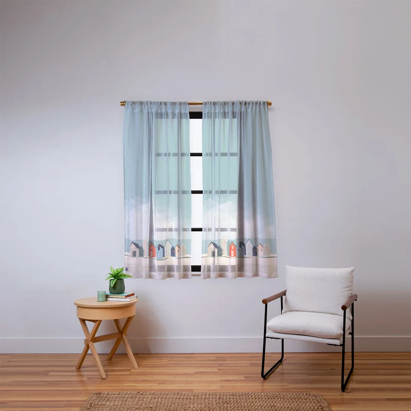 Beach Houses Window Curtain