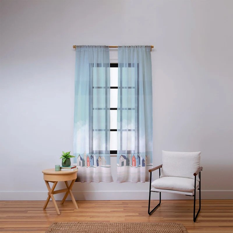 Beach Houses Window Curtain