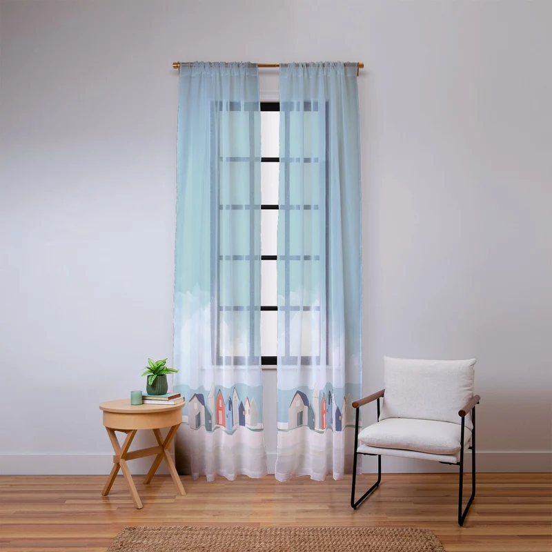 Beach Houses Window Curtain