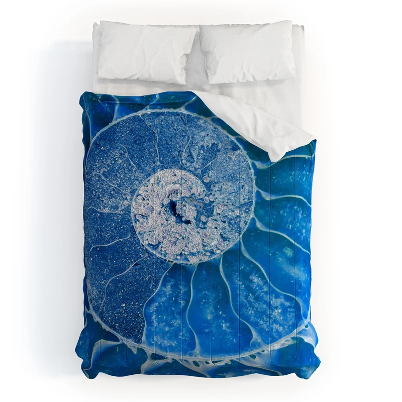 Blue Ammonite Fossil Comforter