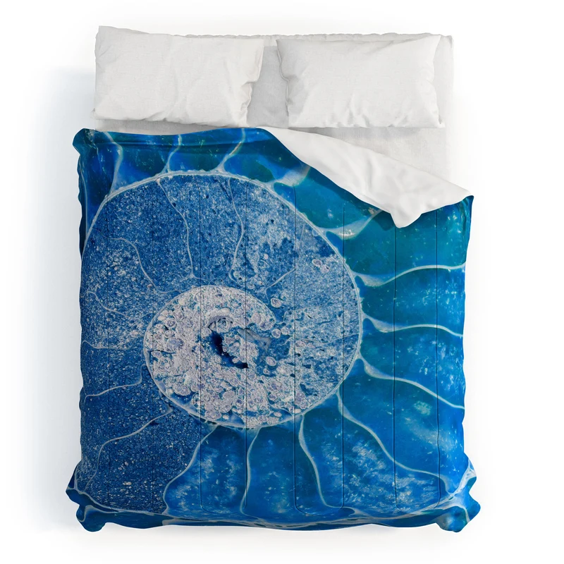 Blue Ammonite Fossil Comforter
