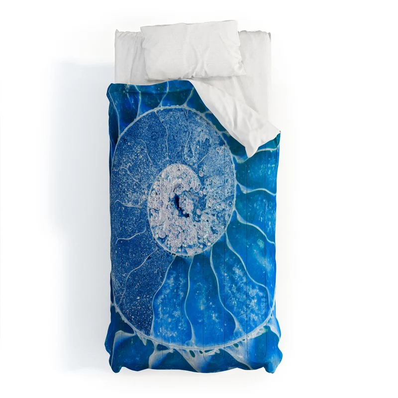 Blue Ammonite Fossil Comforter