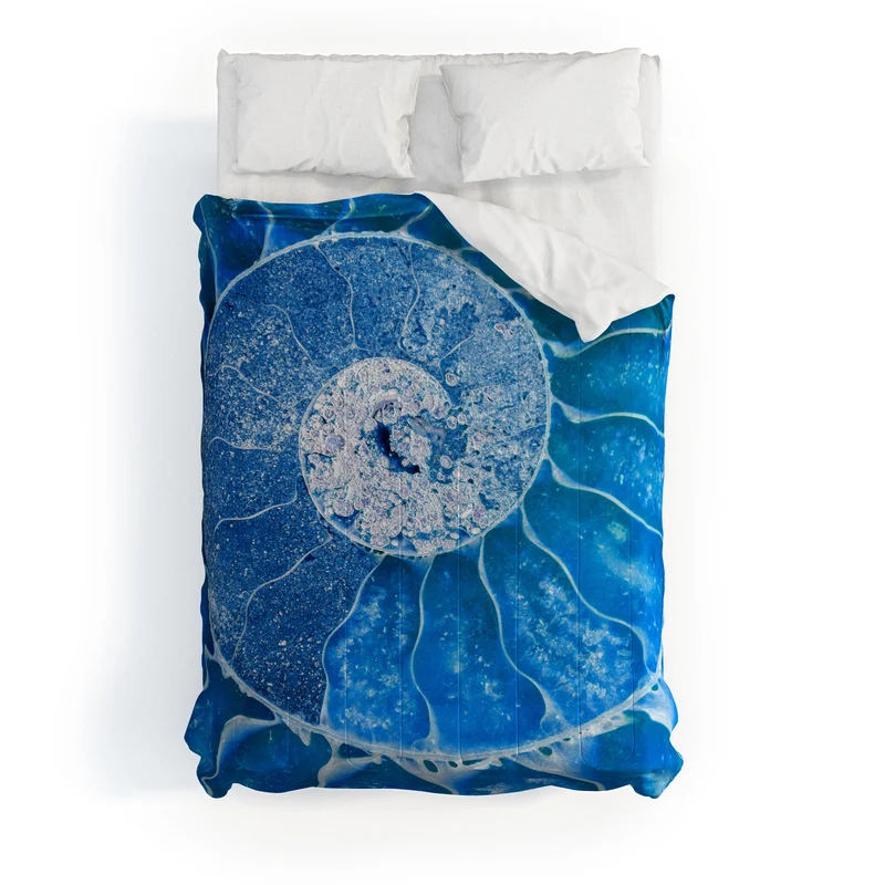 Blue Ammonite Fossil Comforter