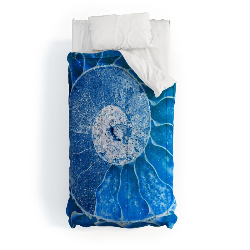 Blue Ammonite Fossil Comforter