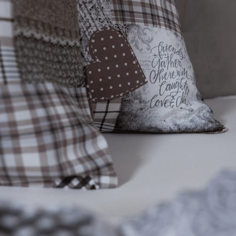 Zelesta Comfort Design Kissenbezüge Set von 2 - Patchwork Hearts